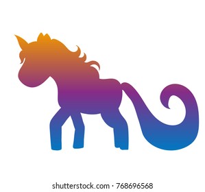 isolated unicorn silhouette