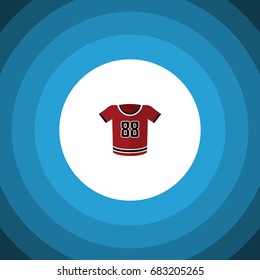 Isolated Uniform Flat Icon. T-Shirt Vector Element Can Be Used For Shirt, Uniform, Blouse Design Concept.