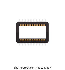 Isolated Unit Flat Icon. Mainframe Vector Element Can Be Used For Mainframe, Processor, Unit Design Concept.