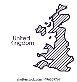 Isolated united kingdom map design