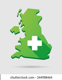 Isolated United Kingdom map icon with a pharmacy sign