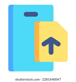 Isolated upload symbol in flat icon. Book, file, task, publication,  phone, app, online learning