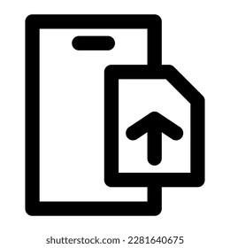Isolated upload symbol in outline icon. Book, file, task, publication,  phone, app, online learning