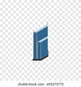 Isolated Urban Isometric. Residential Vector Element Can Be Used For Residential, Urban, Skyscraper Design Concept.