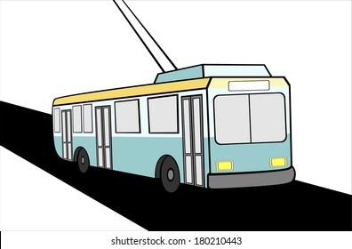 Isolated Urban trolleybus. Vector