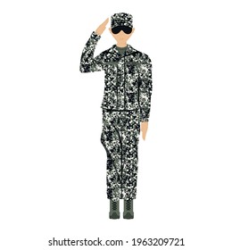 Isolated US army man. Man dressing camouflage - Vector