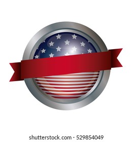 Isolated usa button design