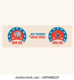Isolated USA election candidates day flag banner icon - Vector