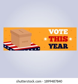 Isolated USA election votes day flag banner icon - Vector