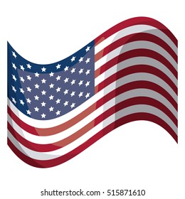 Isolated usa flag design