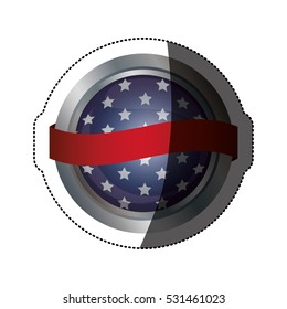 Isolated Usa flag inside button design