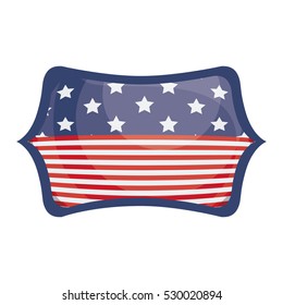 Isolated usa flag inside frame design