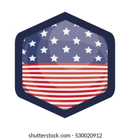 Isolated usa flag inside frame design