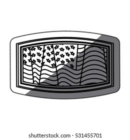 Isolated Usa flag inside frame design