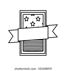 Isolated Usa flag inside frame design