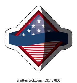 Isolated Usa flag inside frame design