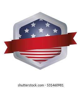 Isolated Usa flag inside frame design
