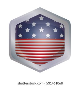 Isolated Usa flag inside frame design