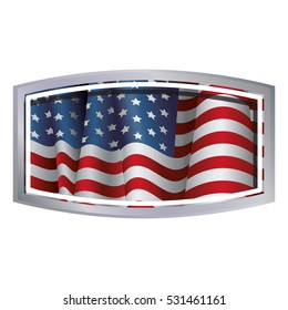 Isolated Usa flag inside frame design
