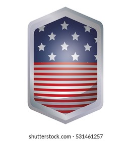 Isolated Usa flag inside frame design