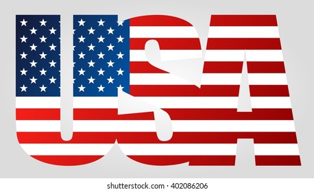 Isolated USA flag text icon - vector graphics