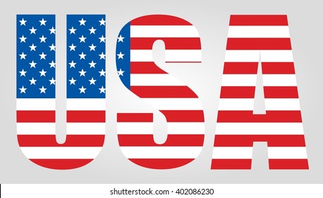 Isolated USA Flag Text Icon - Vector Graphics