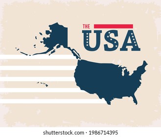 isolated usa map silhouette icon