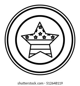 Isolated usa star inside seal stamp design