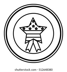 Isolated usa star inside seal stamp design