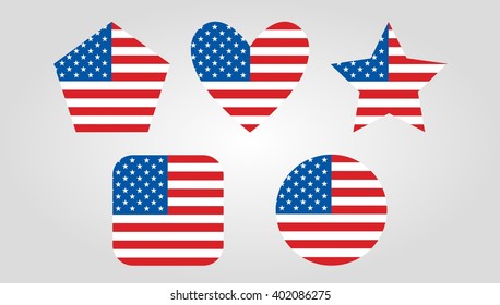 Isolated USA vector graphic icons