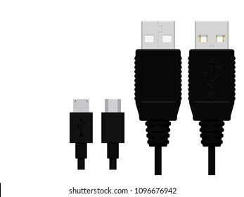 Isolated USB connector on transparent background