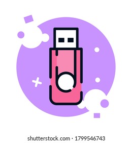 Isolated USB flash drive icon - Vector illustration