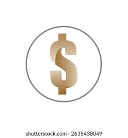 Isolated of USD dollar sign on white background by illustration vector and EPS file.