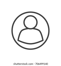 Isolated User Outline Symbol On Clean Background. Vector Guest  Element In Trendy Style.