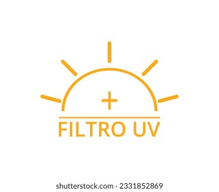 Isolated UV Blocking Filter Symbol Spanish Version.
