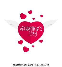 Isolated valentine day banner. Vector illustration design