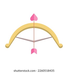 isolated valentines arrow with hearth symbol on white background