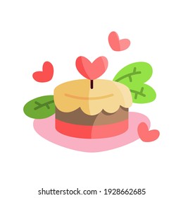 Isolated valentines cake. Valentines day - Vector illustration