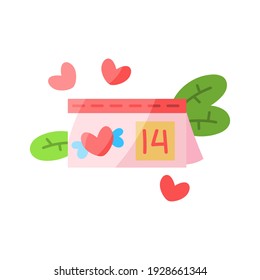 Isolated valentines calendar. Valentines day - Vector illustration