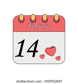 Isolated valentines calendar. Valentines day - Vector illustration