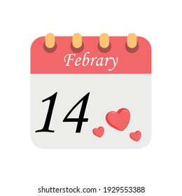 Calendario de valentinas aisladas. Día de San Valentín - Ilustración vectorial