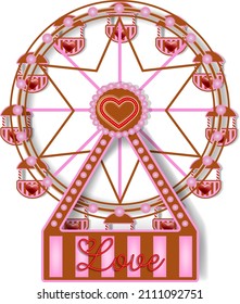 isolated valentine's day gingerbread ferris wheel