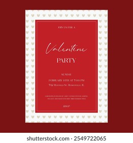 Isolated Valentine's Day party invitation. Vector illustration