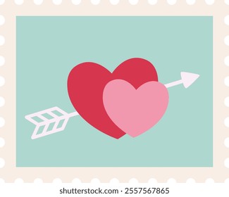 Isolated Valentine's Day stamp flat vector illustration.
Cute Valentine stamp icon.
Good for greeting card,poster,banner,leaflet.
Transparent background.