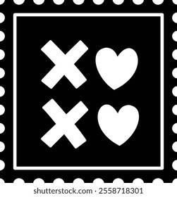 Isolated Valentine's Day stamp silhouette.
Valentine's Day element.
Transparent background.