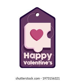 Isolated Valentines day ticket happy purple letter love poster icon- Vector