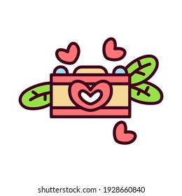 Geschenkbox für einzelne Valentine. Valentinstag - Vektorgrafik