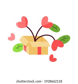 Isolated valentines gift box. Valentines day - Vector illustration