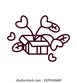 Isolated valentines gift box. Valentines day - Vector illustration