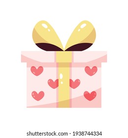 Isolated valentines gift box. Valentines day - Vector illustration